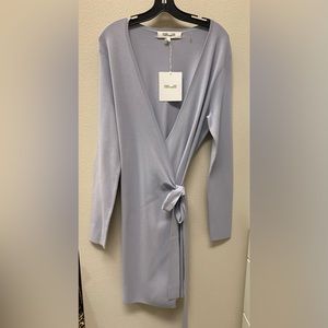 Lavender/ grey wrap dress